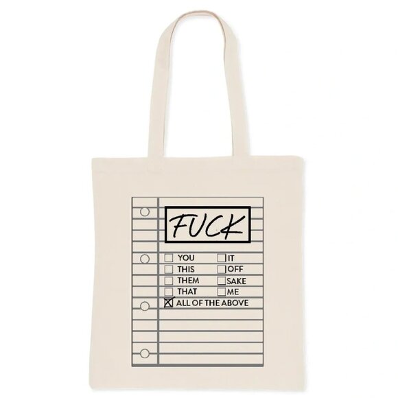 ($7) F*ck Tick List Tote - Picture 2 of 3